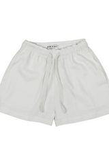 24/7 LOUNGE LINEN SHORTS IN WHITE