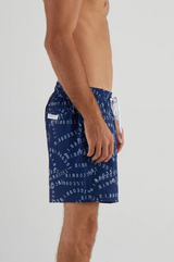 RECYCLED SWIM SHORTS IN NAVY BIB-80351 PRINT